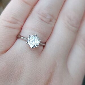 2Ct Cubic Zircon 925 Silver Ring